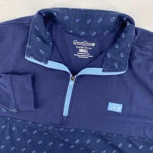 GoodGood Golf Performance 1/4 Zip Pullover Men's Small Navy All Over Print